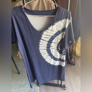 Navy Spiral Tie-Dye Women's Short Sleeve Top